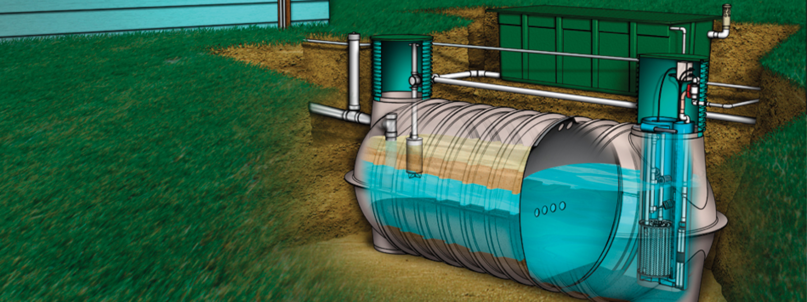 Image of on-lot septic tank and AdvanTex treatment system